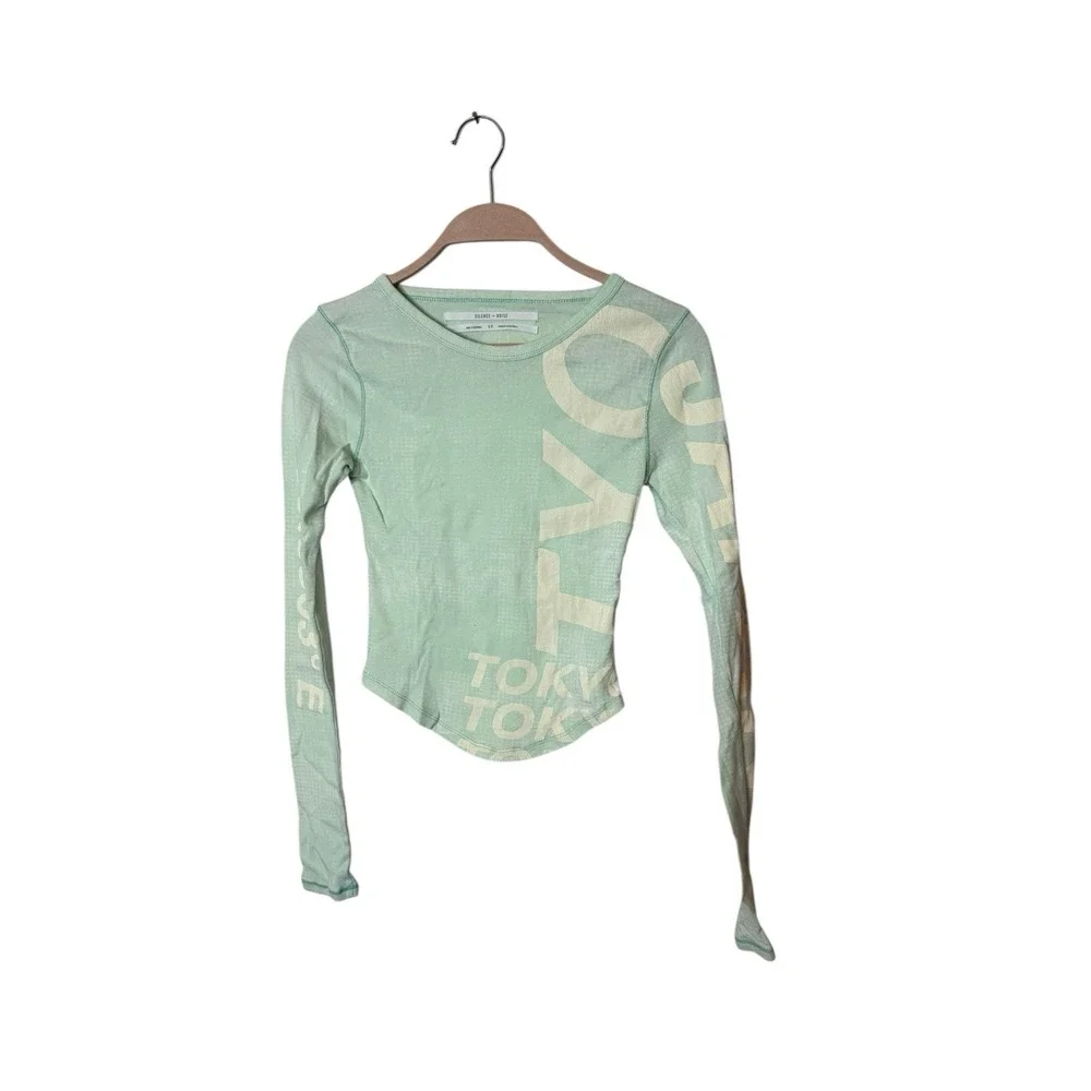 Urban outfitters Silence + Noise long sleeve mint green fitted knit shirt size s